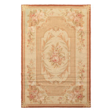 3x5 Beige, Tan, Rose Color Hand Woven French Needlepoint Wool Traditional Oriental Rug