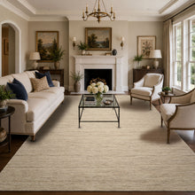 9x12 Ivory, Oatmeal, Color Hand Woven  New Zealand Wool & Mohair Modern Oriental Rug