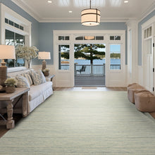 9x12 Ivory, Aqua, Color Hand Woven  New Zealand Wool & Mohair Modern Oriental Rug