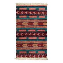 4x6 Turquoise, Blush, Lavender Color Hand Knotted Tibetan Wool Modern & Contemporary Oriental Rug