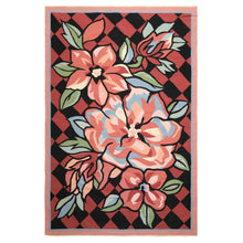 6x9 Rose, Black, Lime Color Hand Woven Kilim Wool Contemporary Oriental Rug