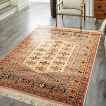 4x6 Beige, Burnt Orange, Gold Color Hand Knotted Turkish Kula Wool Traditional Oriental Rug