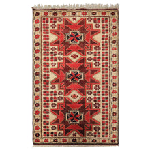 4x6 Ivory, Red, Maroon Color Hand Knotted Turkish Kula Wool Traditional Oriental Rug