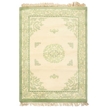 4x6 Ivory, Sage, Color Hand Knotted French Aubusson savonnerie Wool Traditional Oriental Rug
