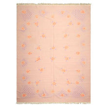 9x12 Baby Pink, Lavender, Blush Color Hand Woven Dhurry Kilim Wool Transitional Oriental Rug