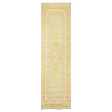 Runner Faded Mint, Aqua, Blush Color Hand Knotted French Aubusson savonnerie Wool Traditional Oriental Rug