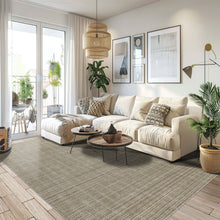 8x10 Tan, Ivory, Color Hand Loomed  Wool & Jute Modern & Contemporary Oriental Rug