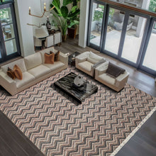 Multi Size Black Ivory Rust Color Hand Woven  Wool Modern & Contemporary Oriental Rug