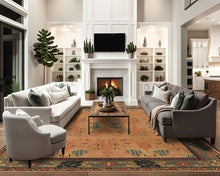 9x12 Peach, Pistachio, Blue Color Hand Tufted  Wool  Oriental Rug