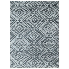 4x6 Dark Gray, Silver, Color Hand Knotted Oushak Wool  Oriental Rug
