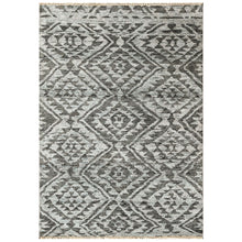 3'10''x5'8'' Hand Knotted Wool Dark Gray, Silver Oushak Southwestern Rug