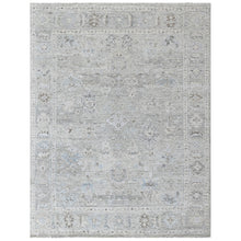 9x12 Gray, Beige, Slate Color Hand Knotted Oushak Wool Transitional Oriental Rug
