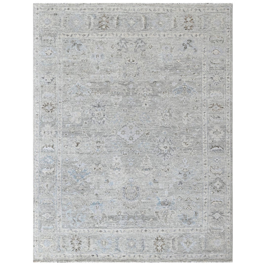 8'11''x11'11'' Hand Knotted Wool Beige, Gray Oushak Transitional Rug