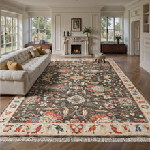 8'11''x11'10'' Hand Knotted Wool Brown, Beige Oushak Arts and Crafts Rug