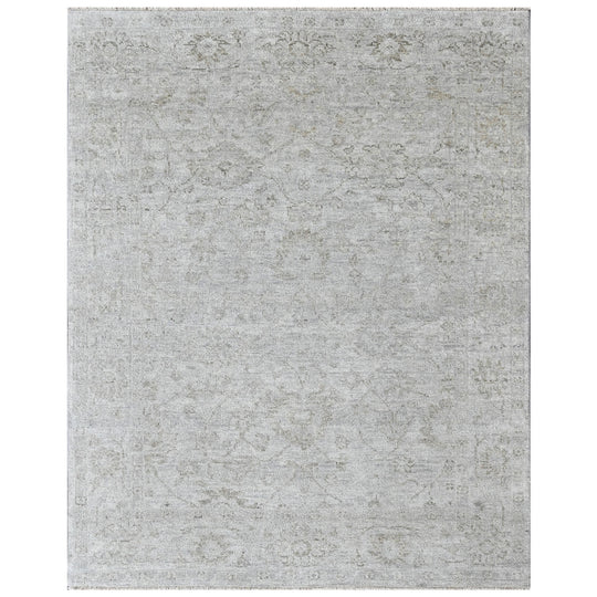 7'9''x9'6'' Hand Knotted Wool Beige, Gray Oushak Transitional Rug
