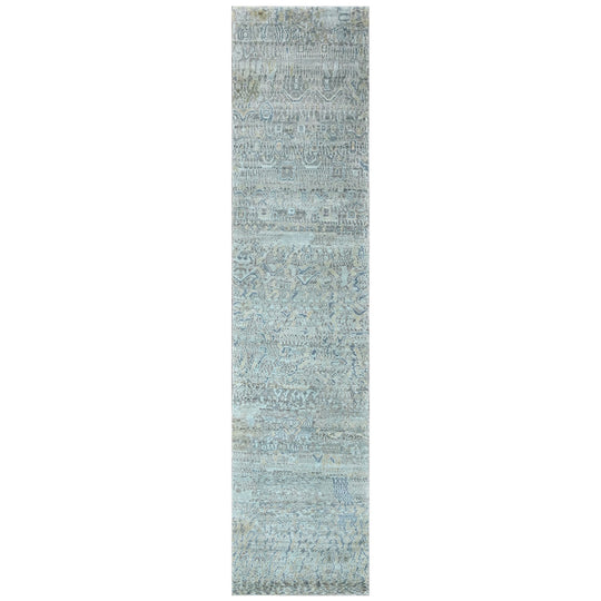 2'3''x9'11'' Hand Knotted Wool Celedon Oushak Modern Rug