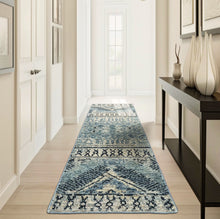 Multi Size Hand Knotted Wool Blue, Gray Tribal Moroccan Rug