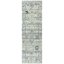 Multi Size Mint Gray Charcoal Color Hand Knotted Oushak Wool Transitional Oriental Rug