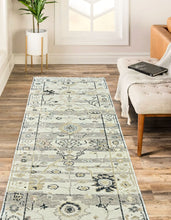 2'7"x8'5" Hand Knotted Wool Mint, Gray Oushak Transitional Rug