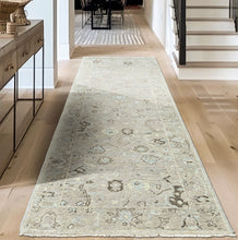 2'6''x8 Hand Knotted Wool Gray, Beige Oushak Transitional Rug