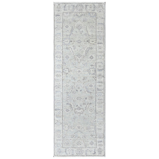 2'7''x7'9'' Hand Knotted Wool Beige Oushak Transitional Rug