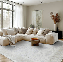 Multi Size Beige Taupe Gray Color Hand Knotted Oushak Wool Transitional Oriental Rug