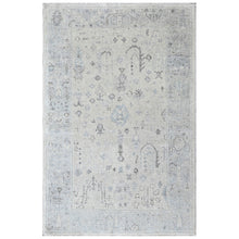 3x5 Gray, Slate, Multi Color Hand Knotted Oushak Wool Transitional Oriental Rug