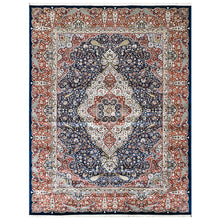 9x12 Navy, Red, Ivory Color Power Loom Oushak Wool Traditional Oriental Rug