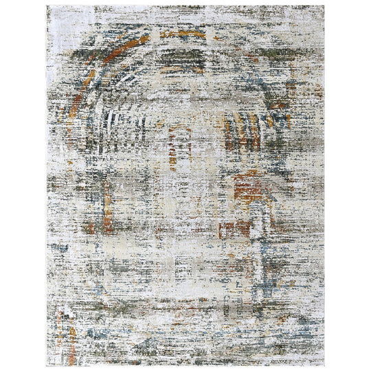 8'10''x11'10'' 100% Polyester Beige, Gray Abstract Modern Rug
