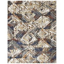 9x12 Ivory, Gold, Blue Color Power Loom Oushak Wool Modern Oriental Rug