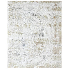9x12 Ivory, Moss, Slate Color Power Loom Oushak Wool Modern Oriental Rug