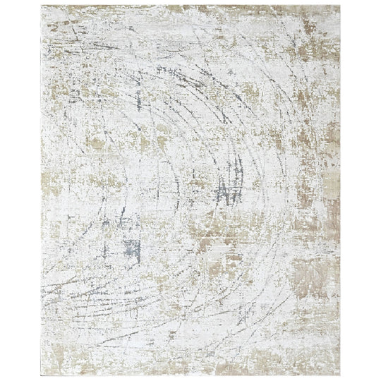 8'10''x11'10'' 100% Polyester Ivory, Moss Abstract Modern Rug