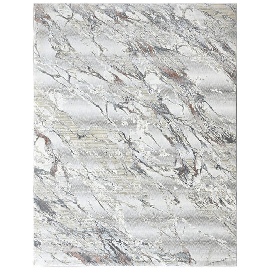 8'10''x11'10'' Wool Ivory, Slate Abstract Modern Rug