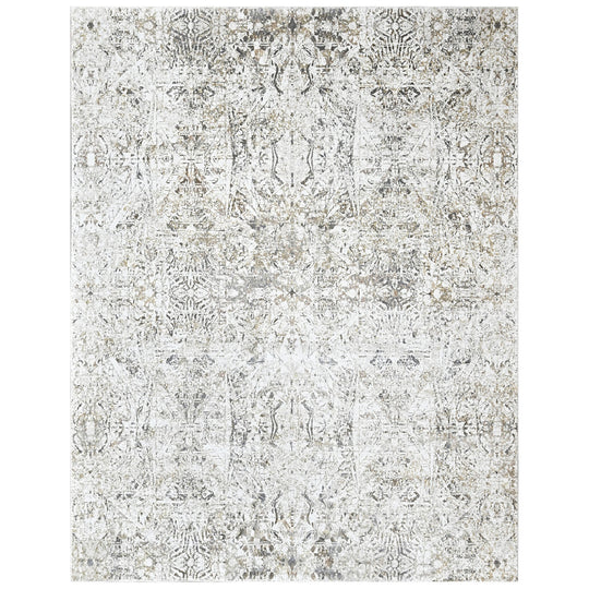 8'10''x11'10'' Wool Ivory, Beige Abstract Modern Rug