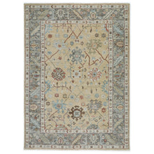 10x14 Beige, Gray, Rust Color Hand Knotted Oushak Wool Transitional Oriental Rug