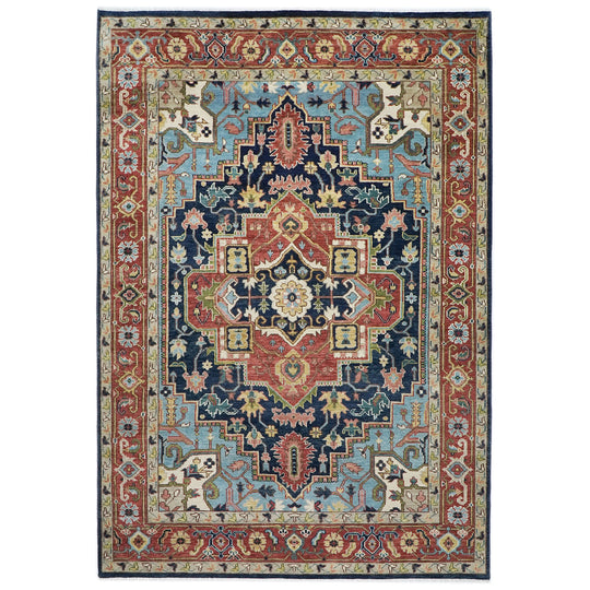 9'10"x14'1" Hand Knotted Wool Rust Oushak Heriz Rug