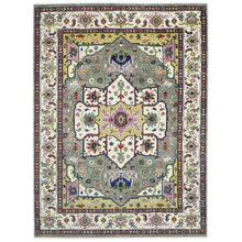 10x14 Ivory, Gray, Rust Color Hand Knotted Oushak Wool  Oriental Rug
