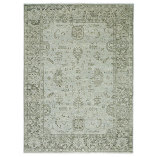 10'1"x14'1" Hand Knotted Wool Gray Oushak Transitional Rug