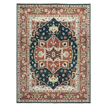 10x14 Green, Rust, Beige Color Hand Knotted Oushak Wool  Oriental Rug