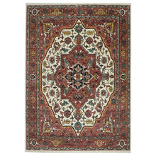 10x14 Rust, Ivory, Brown Color Hand Knotted Oushak Wool  Oriental Rug