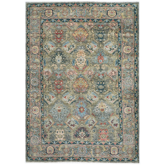 10'2"x14'1" Hand Knotted Wool Gray Oushak Arts and Crafts Rug