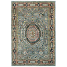10x14 Slate, Rose, Green Color Hand Knotted Oushak Wool Traditional Oriental Rug