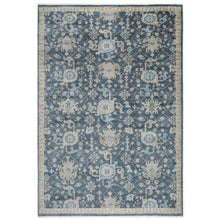 10x14 Blue, Beige, Tan Color Hand Knotted Oushak Wool Arts and Crafts Oriental Rug