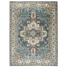 10x14 Slate, Ivory, Rose Color Hand Knotted Oushak Wool  Oriental Rug