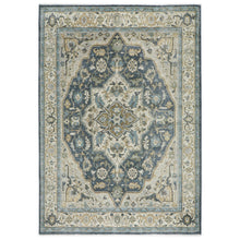 10x14 Slate, Blue, Beige Color Hand Knotted Oushak Wool  Oriental Rug