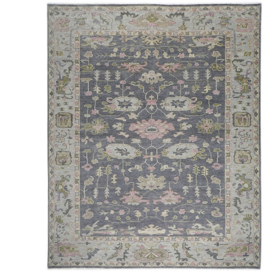 12x15 Hand Knotted Wool Slate Oushak Transitional Rug