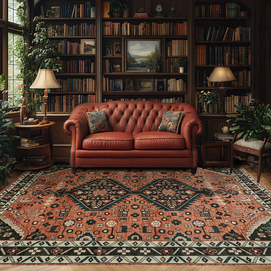 12x15 Hand Knotted Wool Burnt Orange Nested Diamond Medallions Oushak Traditional Rug