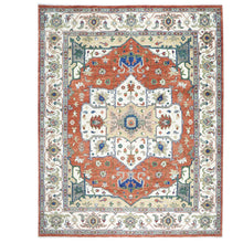 12x15 Burnt Orange, Ivory, Navy Color Hand Knotted Oushak Wool  Oriental Rug