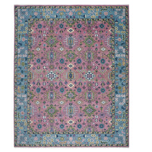 12x15 Pink, Blue, Lime Color Hand Knotted Oushak Wool Transitional Oriental Rug