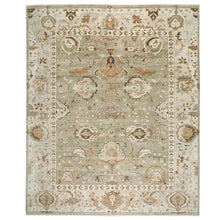12x15 Sage, Green, Beige Color Hand Knotted Oushak Wool Arts & Crafts Oriental Rug